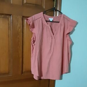 Liz Claiborne Coral Ruffle Sleeve Blouse XXL Good Condition